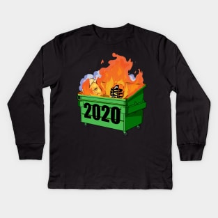 Dumpster Fire 2020 Worst Yeat Ever Kids Long Sleeve T-Shirt